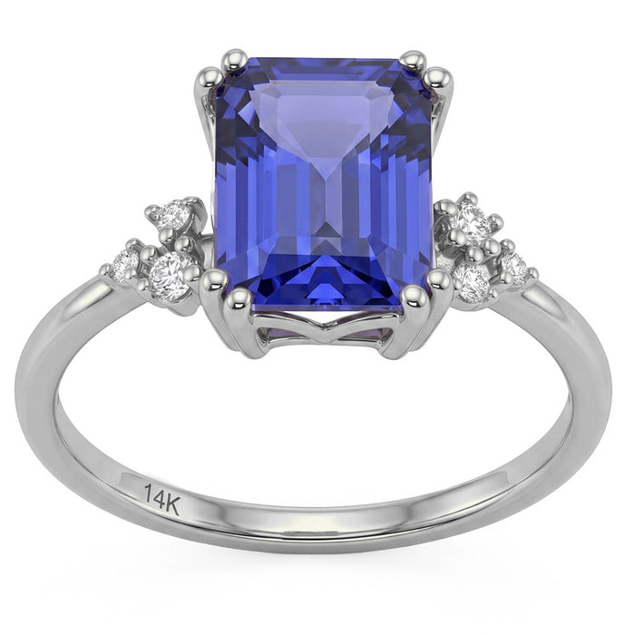 SPECIAL! 2.34ct G SI 14kt White Gold Diamond & Tanzanite Gemstone Ring Size 6.5