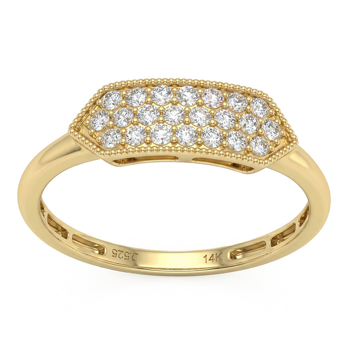 .25ct G SI 14kt Yellow Gold Diamond Pinky Ring Size 4