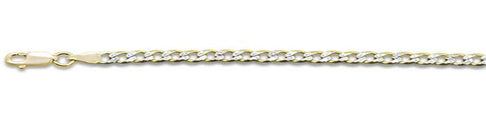 080-3MM Yellow Gold Plated Pave Curb Chain .925 Solid Sterling Silver Available in 7"- 30" inches NEW