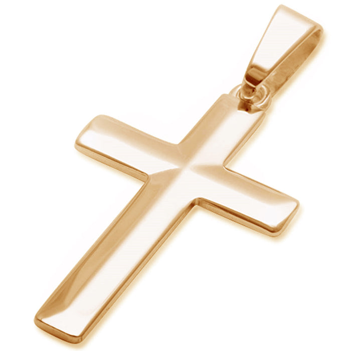 Yellow Gold Plated Diamond Cut 4 1/2mm Thick Solid Cross .925 Sterling Silver Pendant 1.5" long