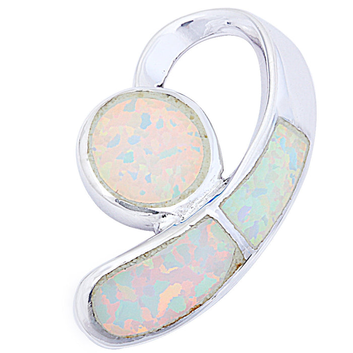 CLOSEOUT! White Fire Opal Fashion .925 Sterling Silver Pendant 22mm