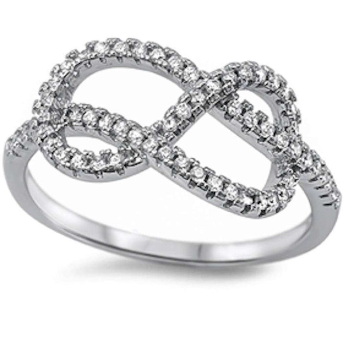 CLOSEOUT!New Style Cz Infinity .925 Sterling Silver Ring