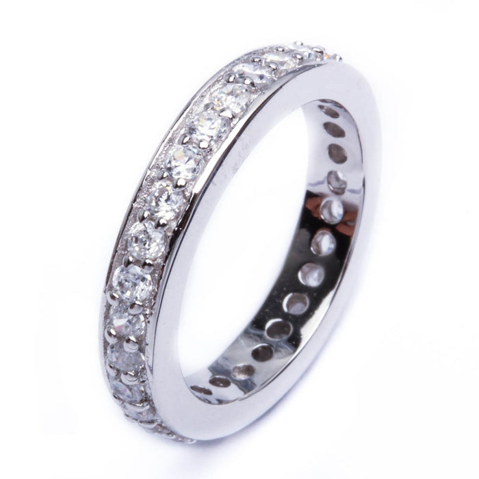 CLOSEOUT! 1.5Ct Round Cz Eternity Wedding Band .925 Sterling Silver Ring