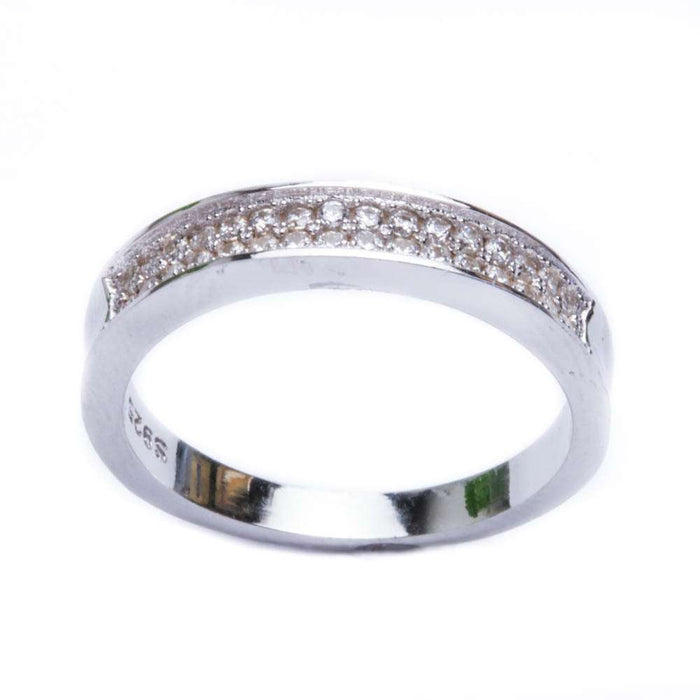 CLOSEOUT! .50ct Pave Set Cz Engagemend Band .925 Sterling Silver Ring Sizes 4-10