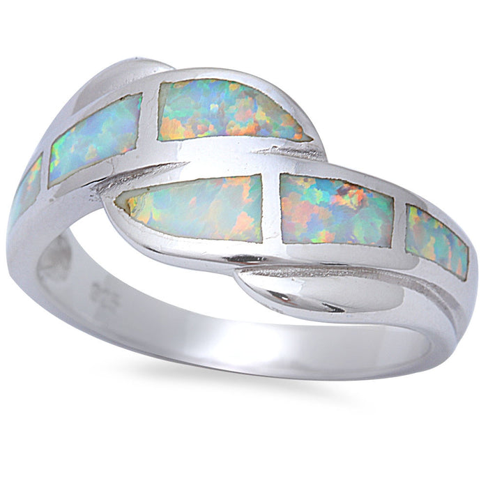 CLOSEOUT! White Fire Opal Fashion .925 Sterling Silver Ring Sizes 5-10