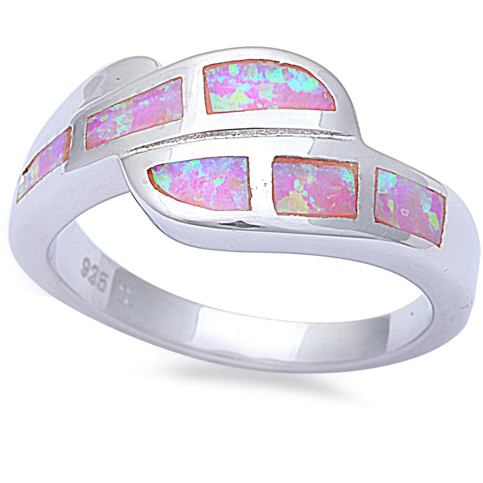 CLOSEOUT!Pink Opal Fashion .925 Sterling Silver Ring