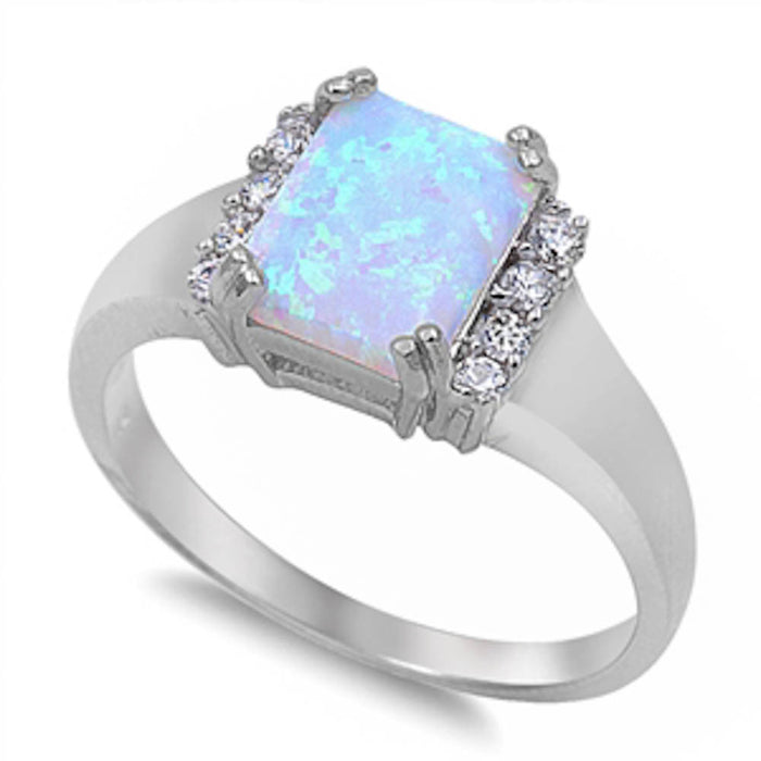 CLOSEOUT!White Australian Fire Opal & Cz Size 5