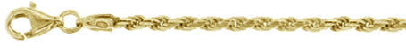 050-2.5MM Yellow Gold Plated Rope Chain .925 Solid Sterling Silver Sizes 8-28" NEW