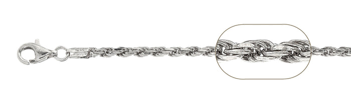 060-3MM Rope Chain .925 Solid Sterling Silver Sizes 7-30" NEW