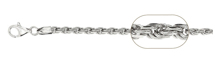070-3.5MM Rope Chain .925 Solid Sterling Silver Sizes 16-30" NEW