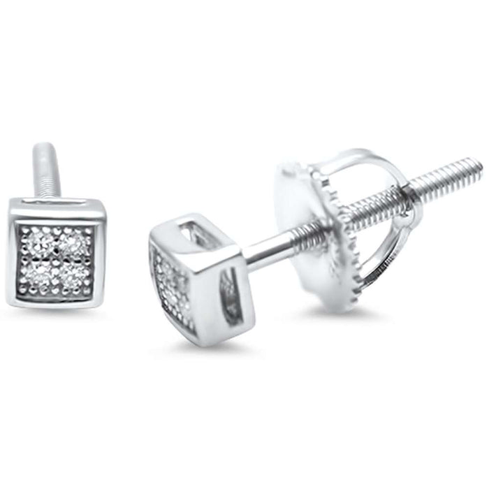 CLOSEOUT! Princess Cut MicroPave CZ .925 Sterling Silver Stud Earrings