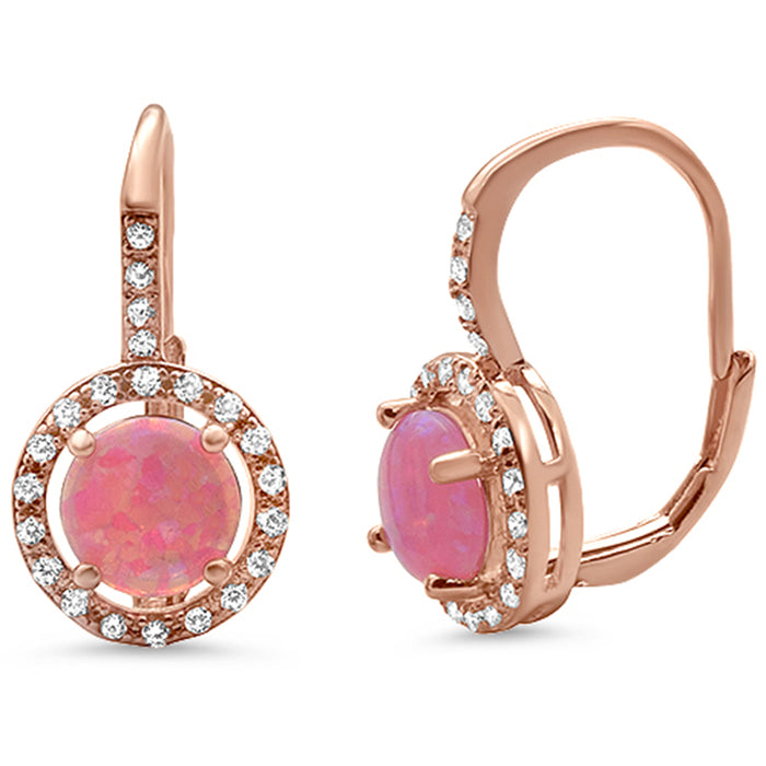 CLOSEOUT! Rose Gold Plated Round Halo Cubic Zirconia .925 Sterling Silver Earrings