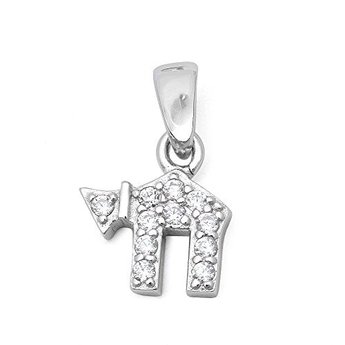 CLOSEOUT! Hebrew Symbol Chai 'Life' .925 Sterling Silver Pendant