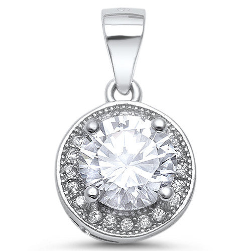 CLOSEOUT! 2.5ct Halo Style Fine Cubic Zirconia .925 Sterling Silver Pendant