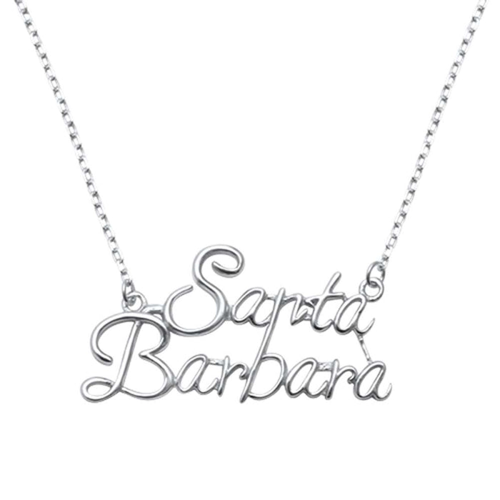 CLOSEOUT! Plain Santa Barbara .925 Sterling Silver Necklace 14" Ext 1.75"