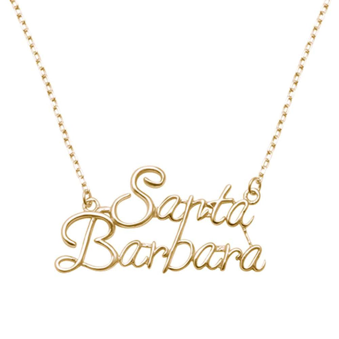 CLOSEOUT! Yellow Gold Plated Santa Barbara .925 Sterling Silver Necklace 14" Ext 1.75"