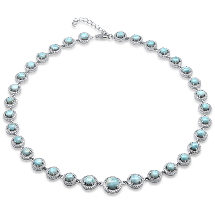 Natural Larimar .925 Sterling Silver Necklace