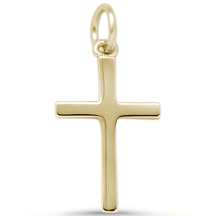 CLOSEOUT! Yellow Gold Plated Cross .925 Sterling Silver Pendant