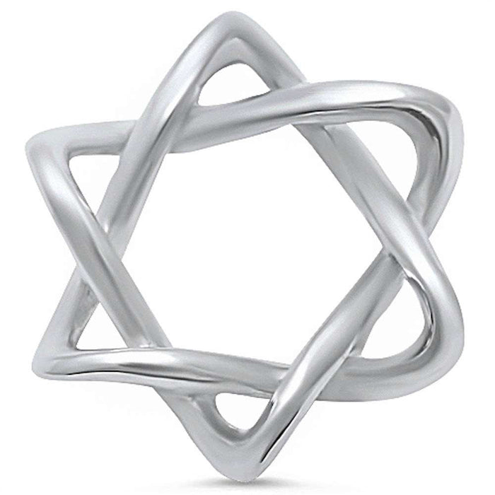 CLOSEOUT! Plain Star of David .925 Sterling Silver Pendant