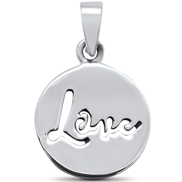 CLOSEOUT! Plain Love Engraved .925 Sterling Silver Pendant