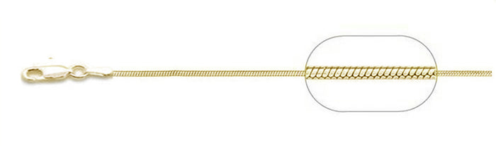 CLOSEOUT 20% OFF! 025- 0.8MM Yellow Gold Plated Square Snake Chain .925 Solid Sterling Silver Sizes 16-18" NEW