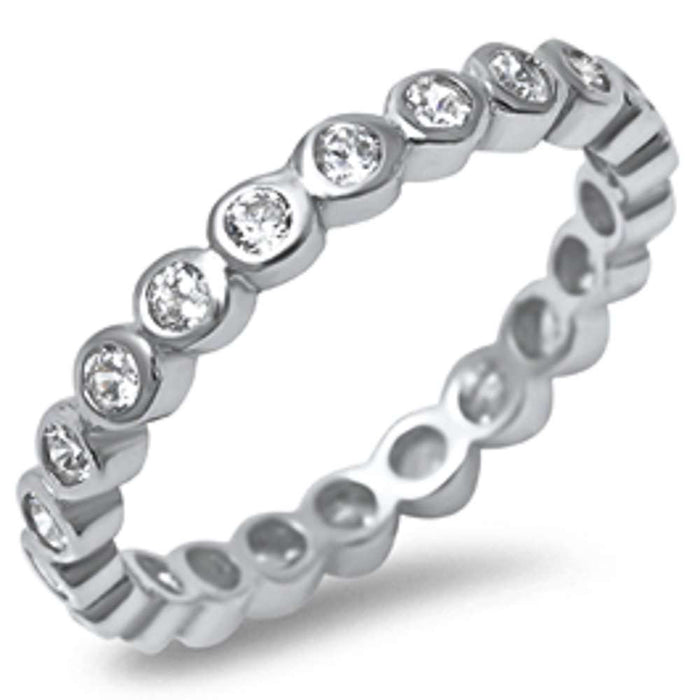 CLOSEOUT!LabCubic Zirconia Eternity Band .925 Sterling Silver Ring