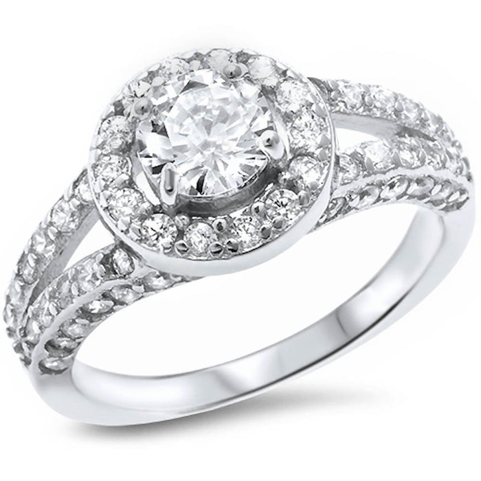 CLOSEOUT! 2ct Halo Style CZ .925 Sterling Silver Ring