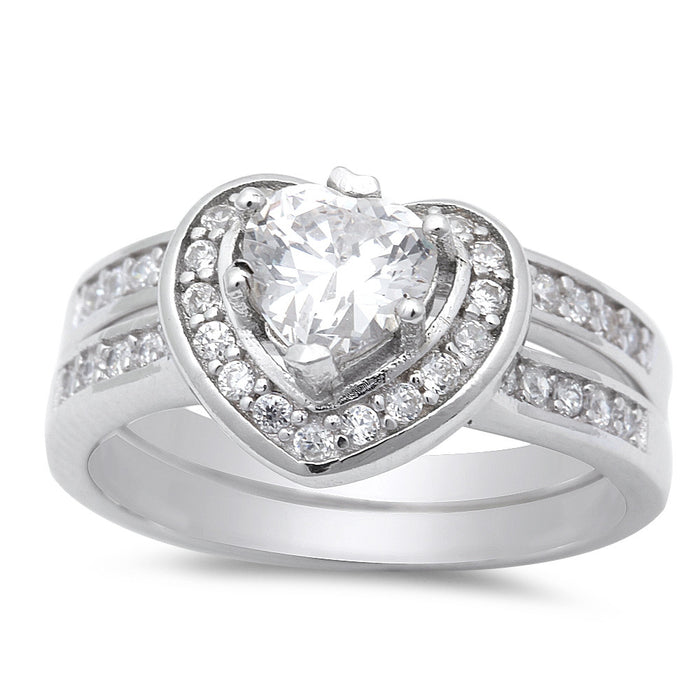 CLOSEOUT! 1.50ct Heart Shape CZ Promise Ring .925 Sterling Silver Ring