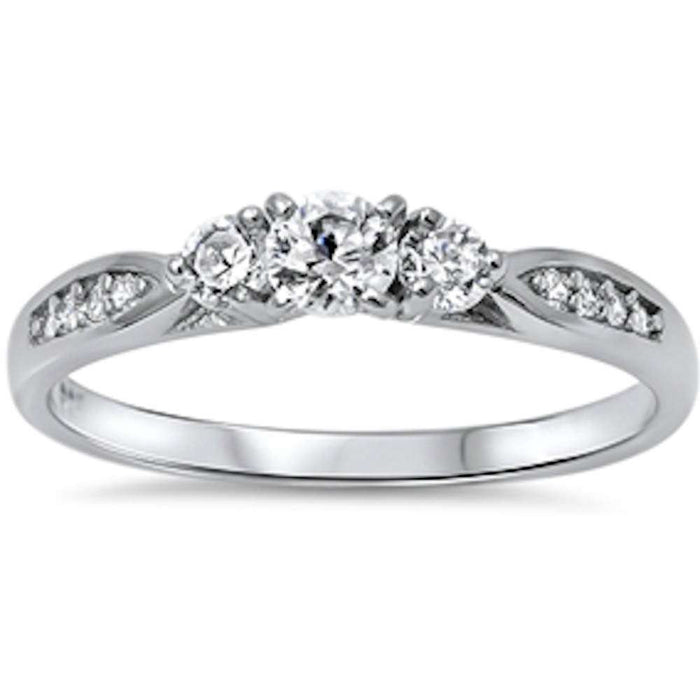 CLOSEOUT!Cz Fashion Promise .925 Sterling Silver Ring