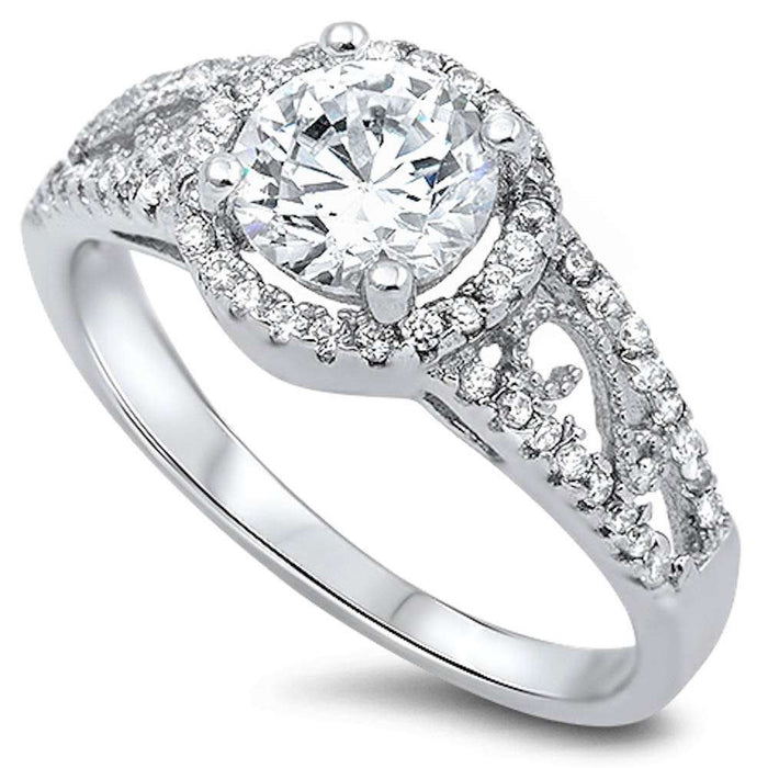 CLOSEOUT!3CT Fine Cz Fashion Engagement .925 Sterling Silver Ring