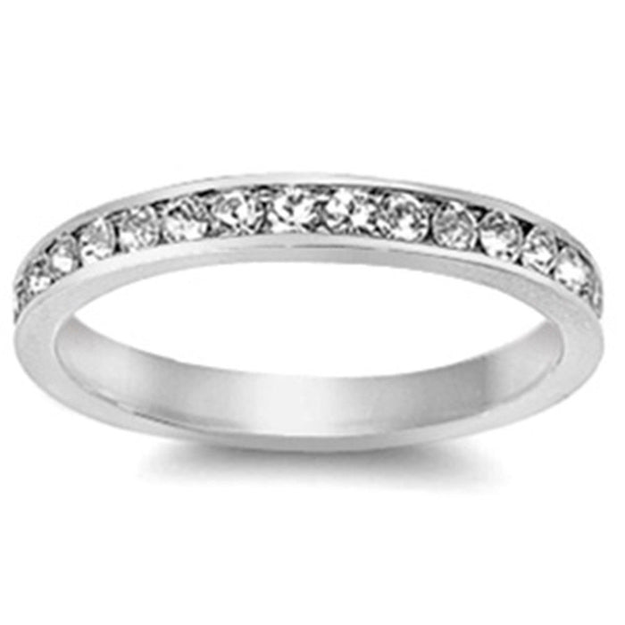 CLOSEOUT!Cz Eternity Band Ring .925 Sterling Silver
