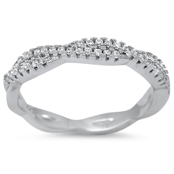 CLOSEOUT! Infinity Style Cubic Zirconia .925 Sterling Silver Ring