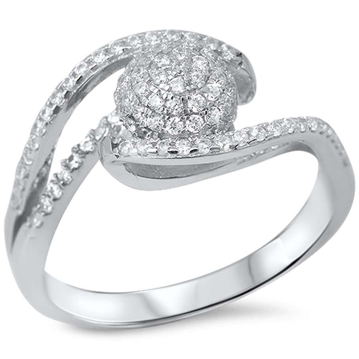 CLOSEOUT! Micro Pave Cz Fashion .925 Sterling Silver Ring