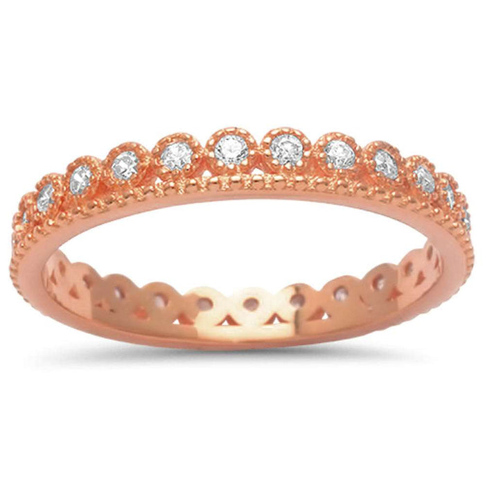 CLOSEOUT!LabRose Gold Plated Cz Crown .925 Sterling Silver Ring