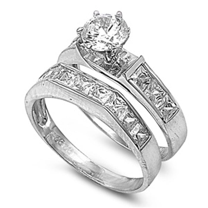 CLOSEOUT! Cubic Zirconia Bridal Set .925 Sterling Silver