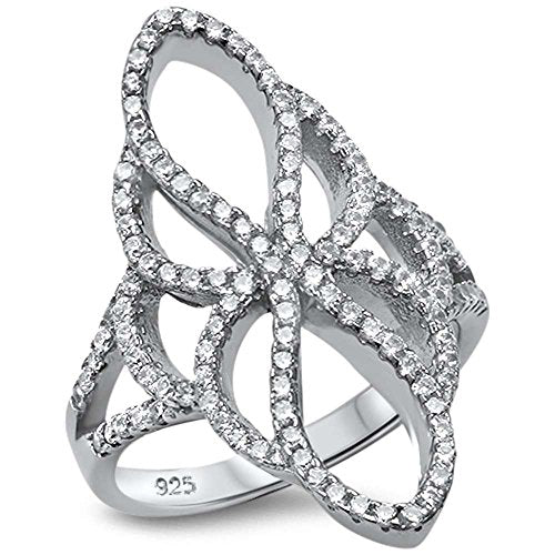 CLOSEOUT! Sterling Silver Modern! Antique Reproduction Cubic Zirconia Ring