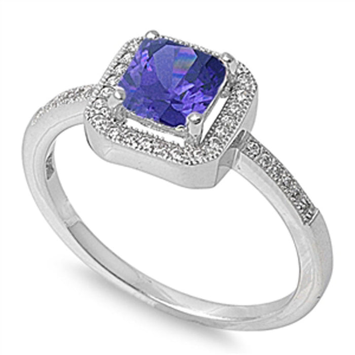 CLOSEOUT! Sterling Silver Lab Created Tanzanite Gemstone Ring Size 4-12
