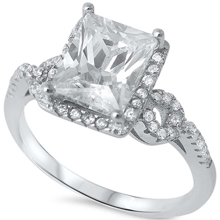 CLOSEOUT! Radiant Cut Cz .925 Sterling Silver Ring