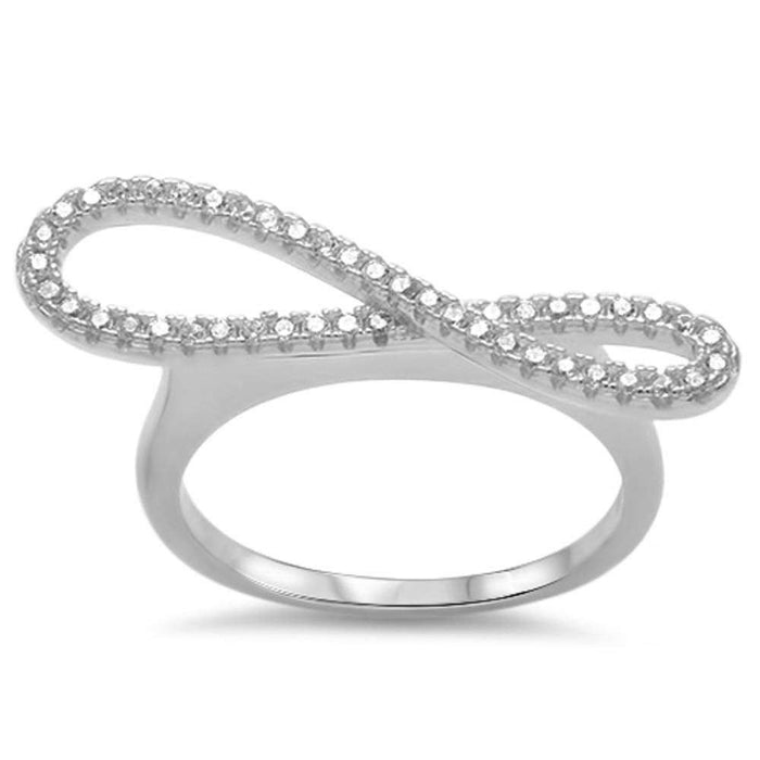 CLOSEOUT!Cz Infinity .925 Sterling Silver Ring Sizes 4 , 5 ,10
